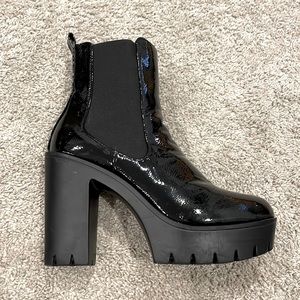 Black platform boots